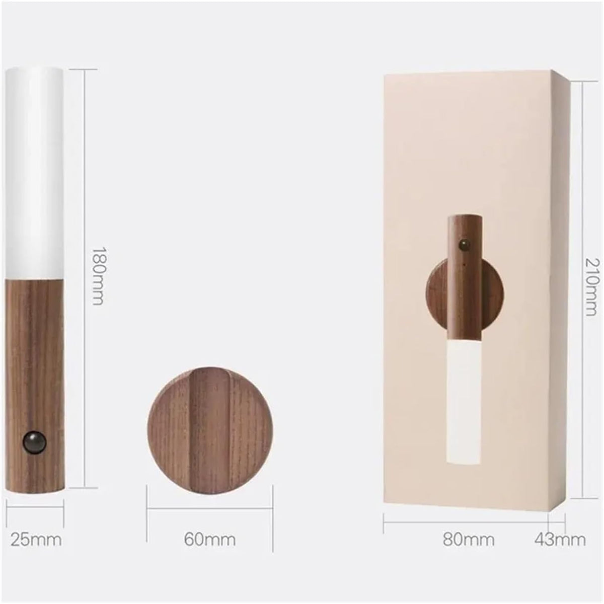 1pc Intelligent Human Body Induction Night Light LED Rechargeable Corridor Cabinet Wall Household Toilet(Type 1)