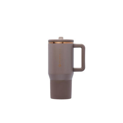 HydroJug Traveler 32oz, Insulated Water Bottle with Handle, Brown Leopard