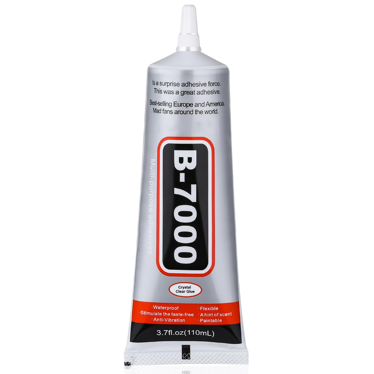 B-7000 Glue, Multipurpose Craft Glue Industrial Strength Adhesive Clear Semi Fluid for Bonding Phone Screen Tablet Jewelry Rhinestones DIY Electronic Components Repair Glass Metal (4x15 ml/0.5 oz)