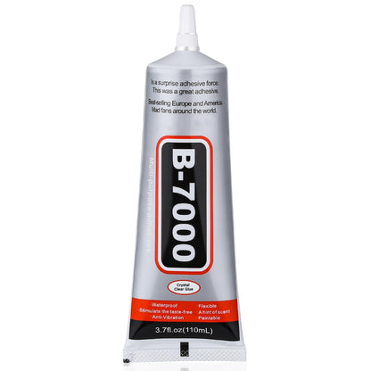 B-7000 Glue, Multipurpose Craft Glue Industrial Strength Adhesive Clear Semi Fluid for Bonding Phone Screen Tablet Jewelry Rhinestones DIY Electronic Components Repair Glass Metal (4x15 ml/0.5 oz)