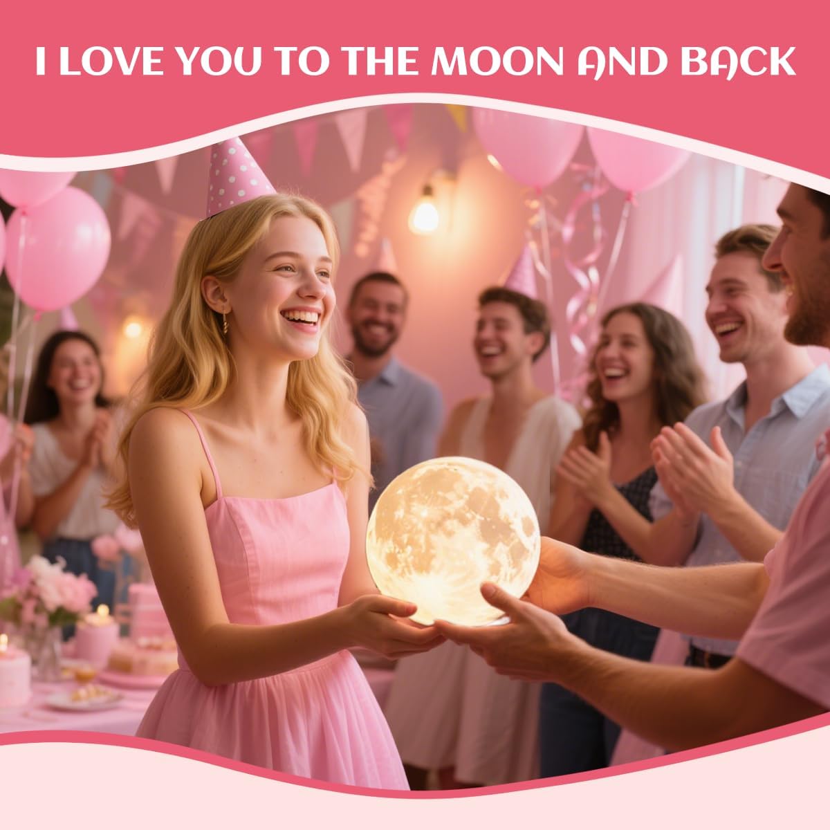 CPLA Moon Lamp Upgrade 128 Colors, 3D Printing Night Light, 5.9inch