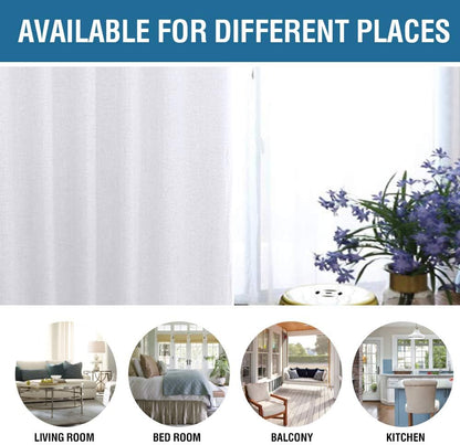 H.VERSAILTEX Linen Blackout Curtains 108 Inch Long 100% Blackout Heavy-Duty Draperies for Living Room Bedroom Thermal Insulated Textured Window Treatment Anti Rust Grommet, 2 Panels, Bright White