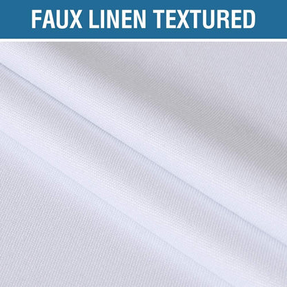 H.VERSAILTEX Linen Blackout Curtains 108 Inch Long 100% Blackout Heavy-Duty Draperies for Living Room Bedroom Thermal Insulated Textured Window Treatment Anti Rust Grommet, 2 Panels, Bright White
