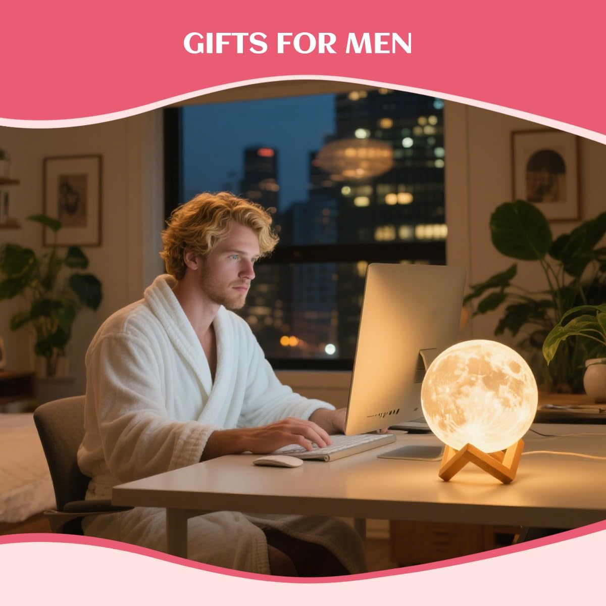 CPLA Moon Lamp Upgrade 128 Colors, 3D Printing Night Light, 5.9inch