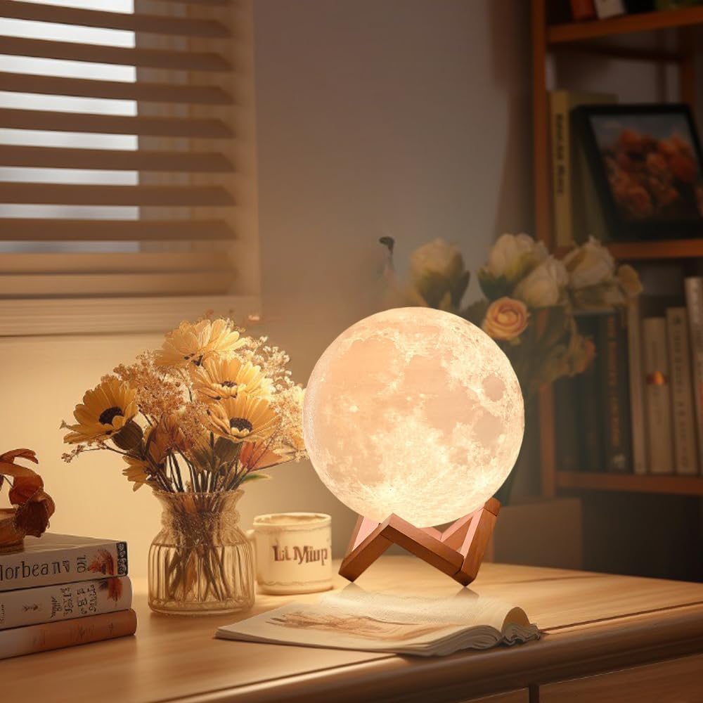 CPLA Moon Lamp Upgrade 128 Colors, 3D Printing Night Light, 5.9inch