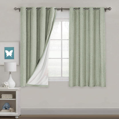 H.VERSAILTEX Linen Blackout Curtains 108 Inch Long 100% Blackout Heavy-Duty Draperies for Living Room Bedroom Thermal Insulated Textured Window Treatment Anti Rust Grommet, 2 Panels, Bright White