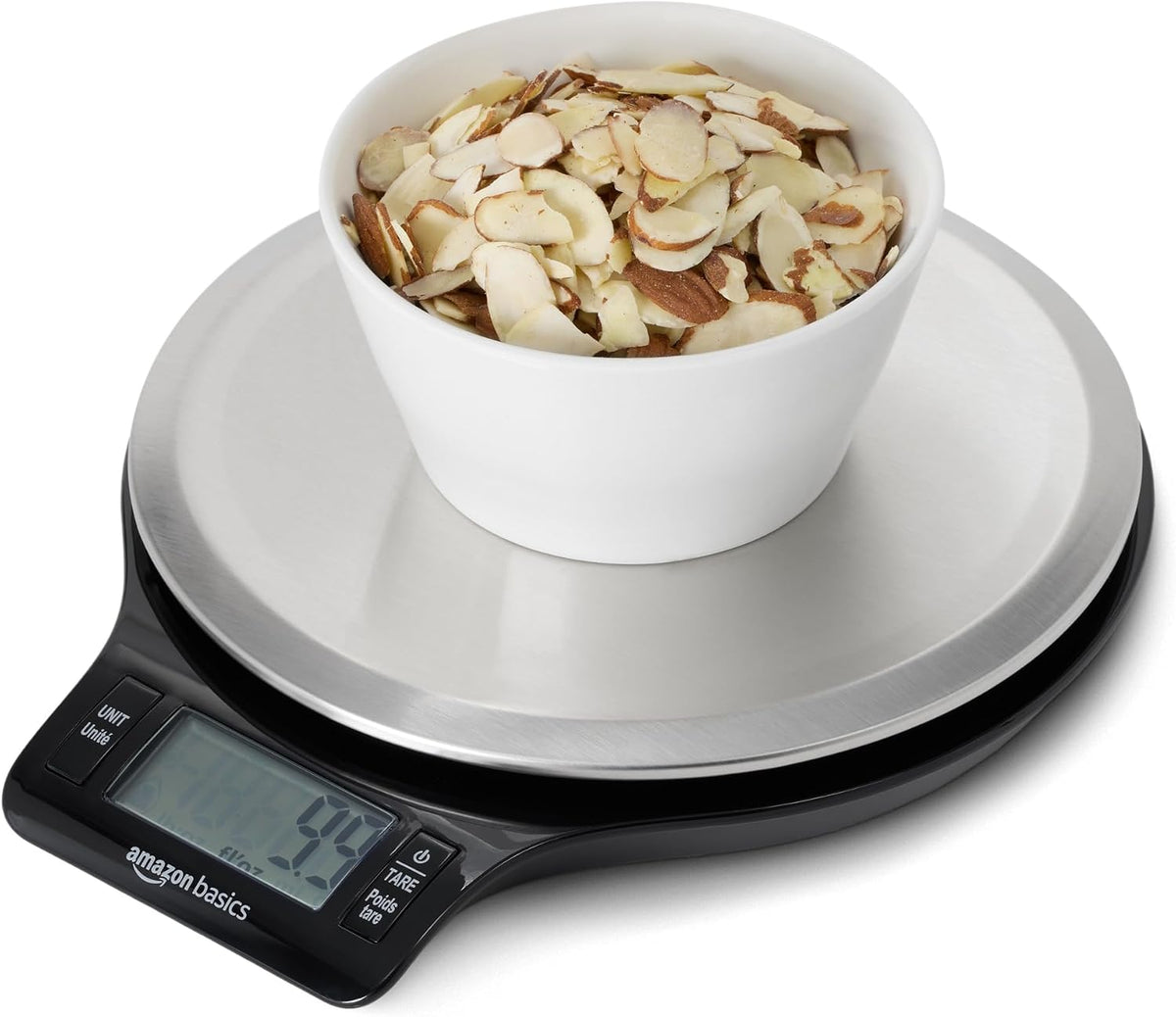 Amazon Basics Stainless Steel Digital Kitchen Scale with LCD Display, Batteries Included
