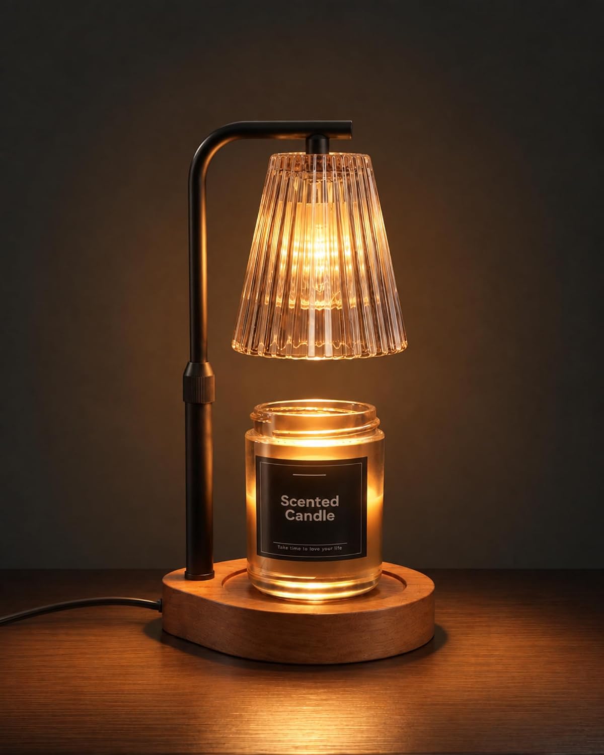 Candle Warmer Lamp with Timer & Dimmer Compatible with Yankee Candles, Adjustable Height Candle Warmer for Jar Candles, Wax Melt Lamp with 2 Bulbs,Glass,Home Decor & Gifts