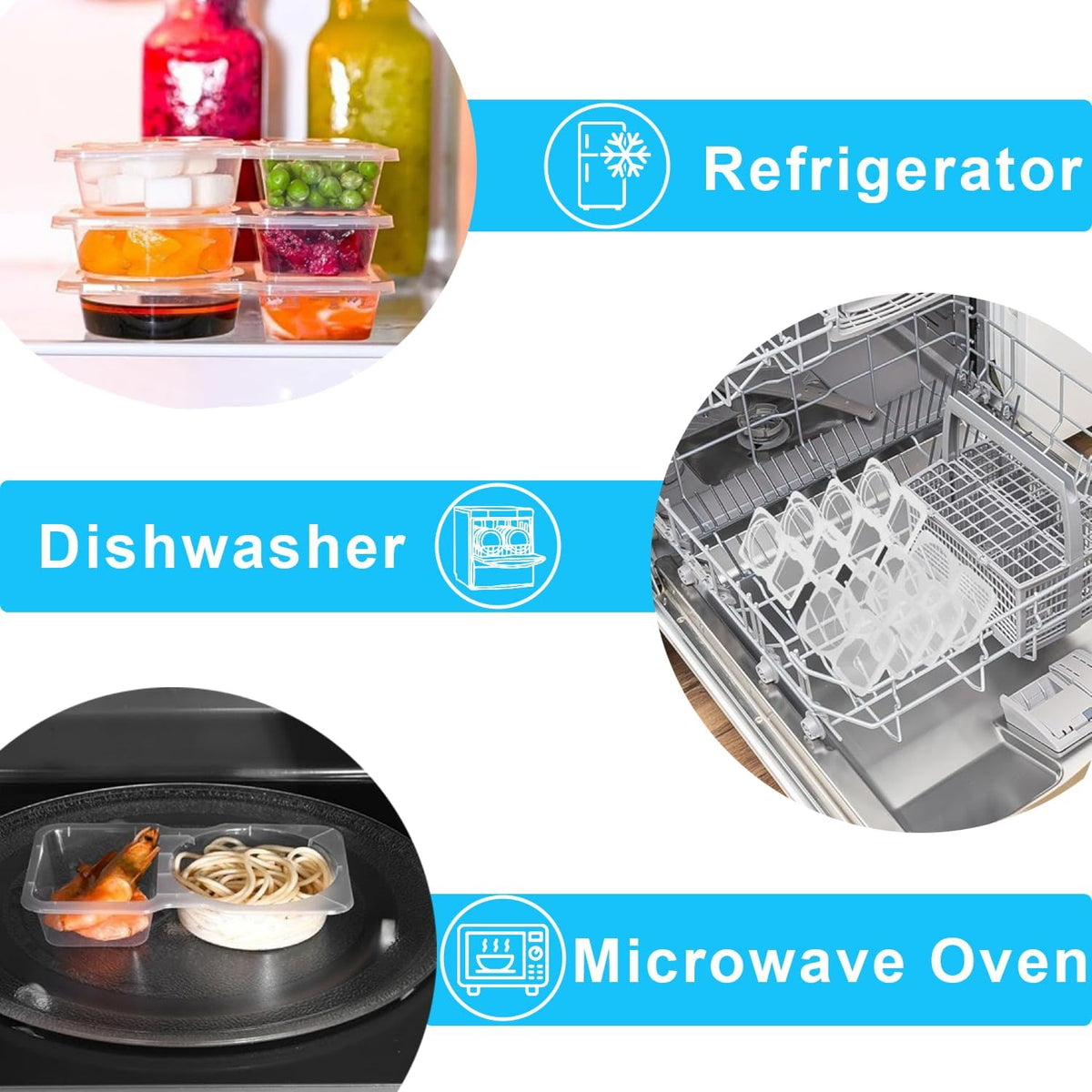 Pure Future 20-Pack Reusable Double Compartment Snack Containers with Lids