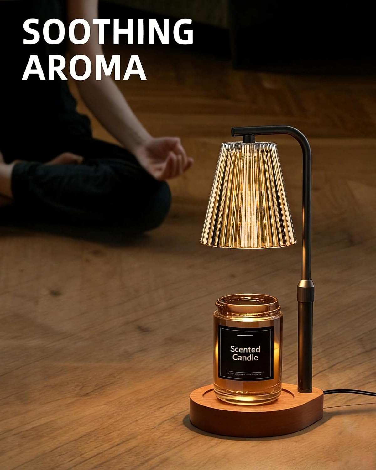 Candle Warmer Lamp with Timer & Dimmer Compatible with Yankee Candles, Adjustable Height Candle Warmer for Jar Candles, Wax Melt Lamp with 2 Bulbs,Glass,Home Decor & Gifts