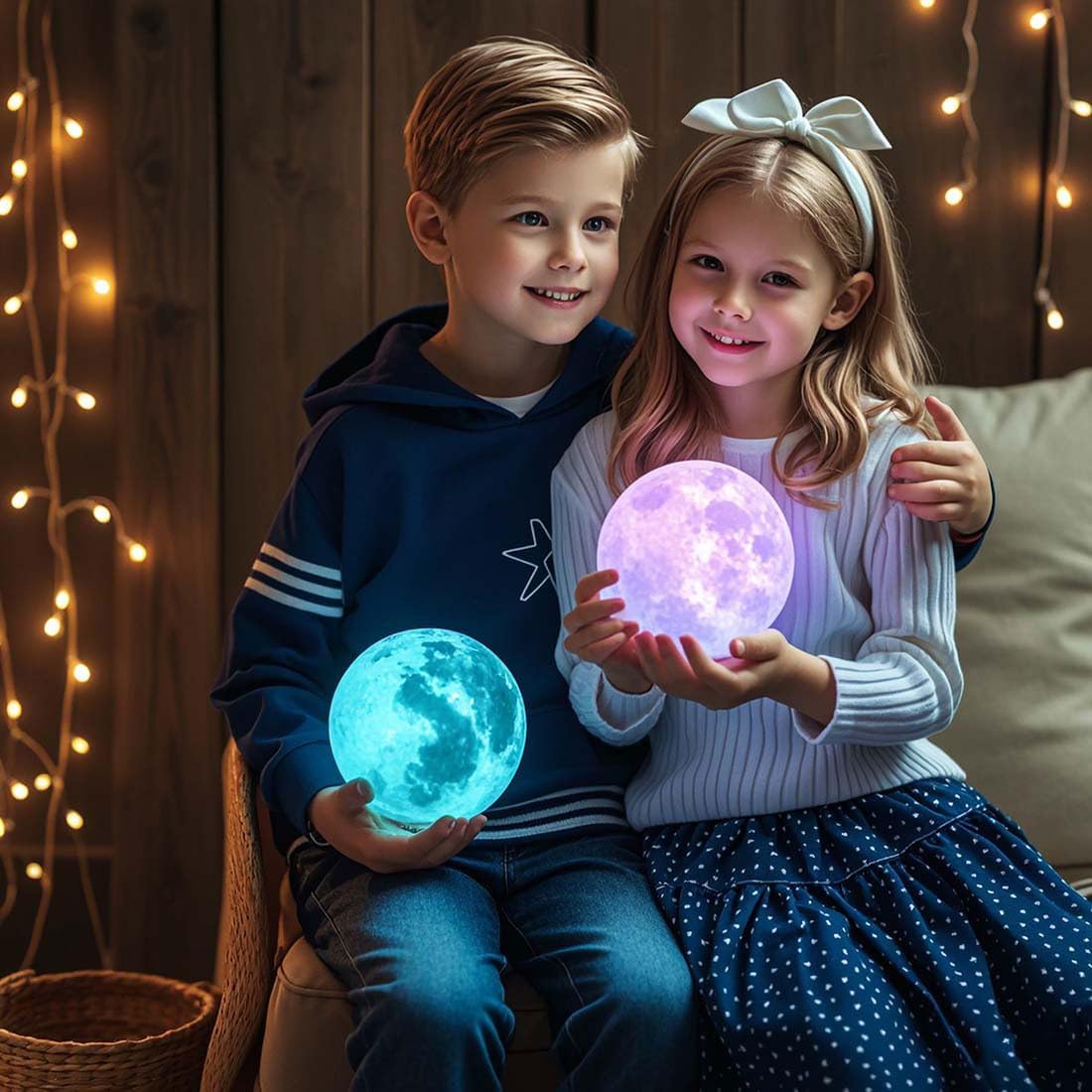 CPLA Moon Lamp Upgrade 128 Colors, 3D Printing Night Light, 5.9inch