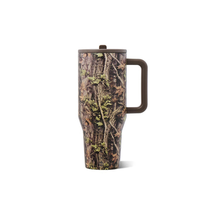 HydroJug Traveler 32oz, Insulated Water Bottle with Handle, Brown Leopard