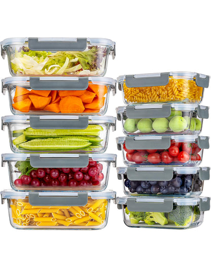 Pure Future 20-Pack Reusable Double Compartment Snack Containers with Lids