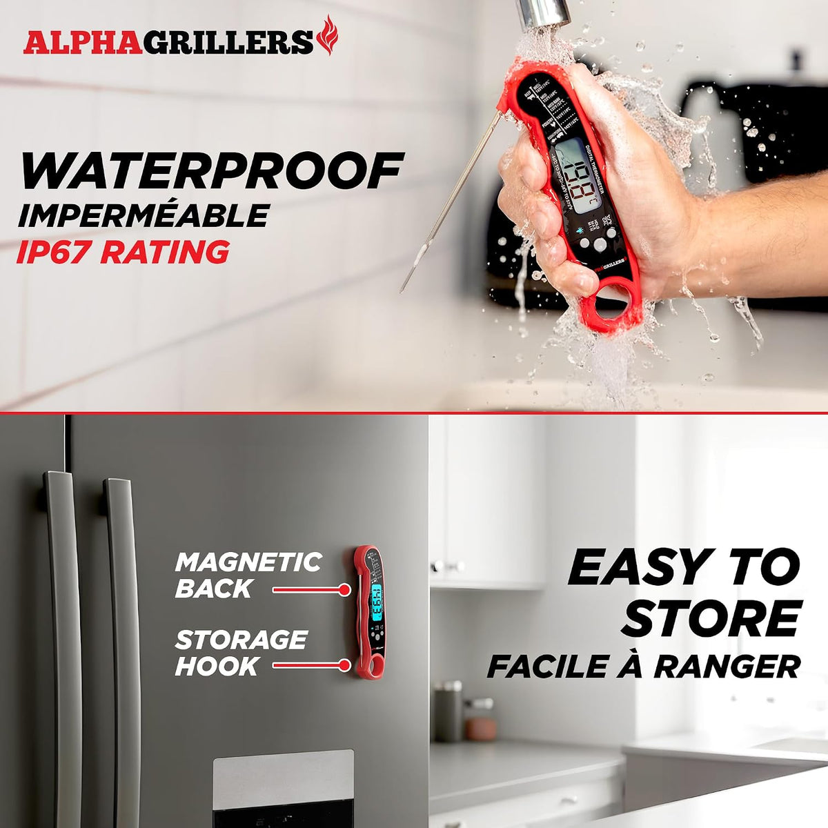 Alpha Grillers Meat Thermometer Digital Stocking Stuffers Gifts for Men Dad
