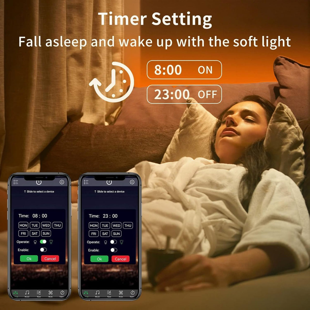 Ksipze 100ft led Lights Strip for Bedroom, Smart Music Sync RGB Color Changing with App and Remote Control, Power Supply Led Strip Lights Lumiere LED for Room Home Party Decoration