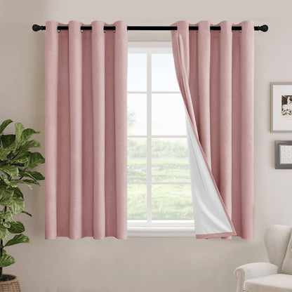 H.VERSAILTEX Linen Blackout Curtains 108 Inch Long 100% Blackout Heavy-Duty Draperies for Living Room Bedroom Thermal Insulated Textured Window Treatment Anti Rust Grommet, 2 Panels, Bright White
