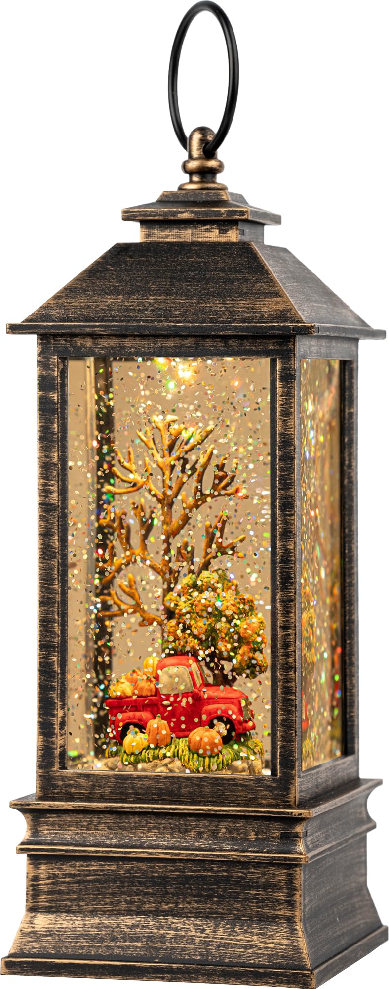Christmas Snow Globe Lantern Water Glittering Cardinal with Music, USB Lined/Battery Operated Lighted Lantern for Christmas Festival Decoration Gifts