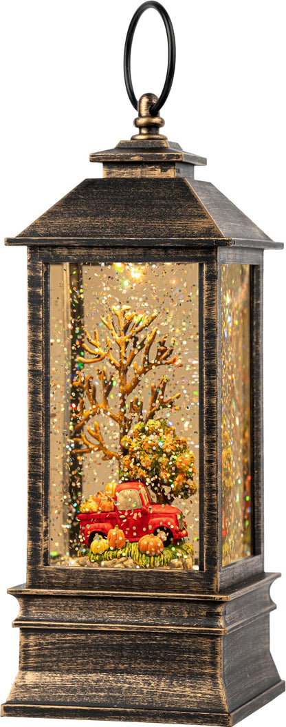 Christmas Snow Globe Lantern Water Glittering Cardinal with Music, USB Lined/Battery Operated Lighted Lantern for Christmas Festival Decoration Gifts