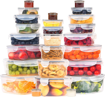 50 Pcs Large Food Storage Containers with Lids Airtight -85 OZ to Small Box