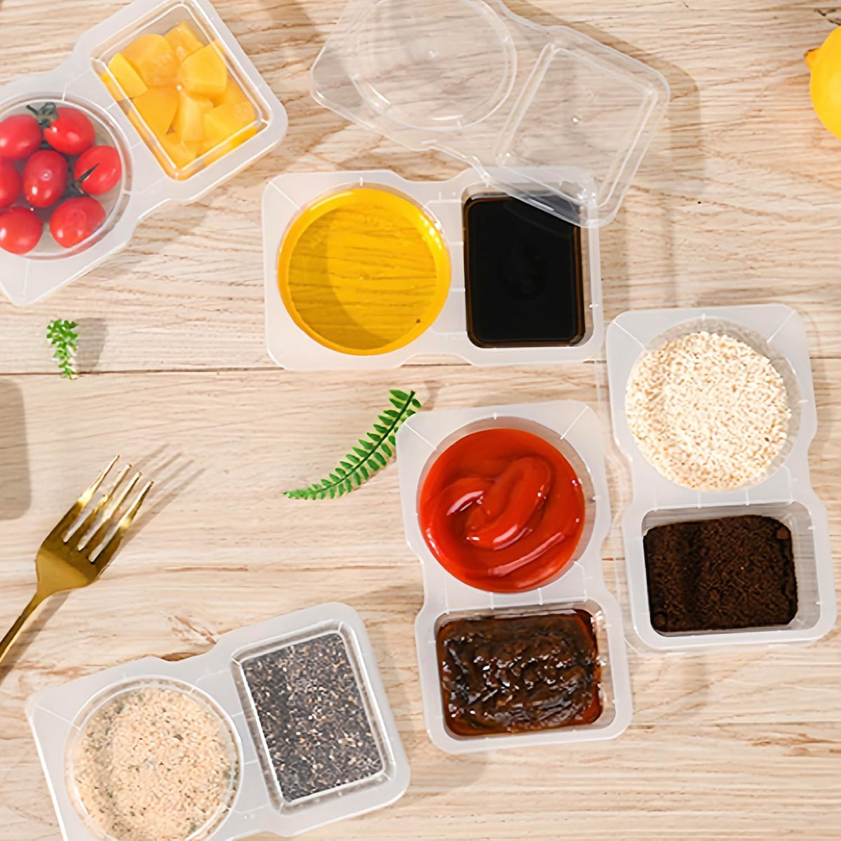 Pure Future 20-Pack Reusable Double Compartment Snack Containers with Lids