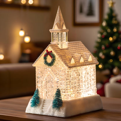 Christmas Snow Globe Lantern Water Glittering Cardinal with Music, USB Lined/Battery Operated Lighted Lantern for Christmas Festival Decoration Gifts
