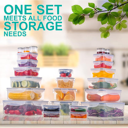 50 Pcs Large Food Storage Containers with Lids Airtight -85 OZ to Small Box