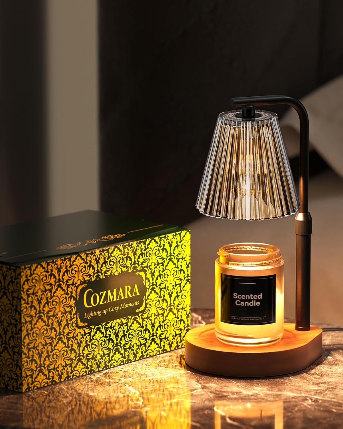 Candle Warmer Lamp with Timer & Dimmer Compatible with Yankee Candles, Adjustable Height Candle Warmer for Jar Candles, Wax Melt Lamp with 2 Bulbs,Glass,Home Decor & Gifts