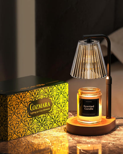 Candle Warmer Lamp with Timer & Dimmer Compatible with Yankee Candles, Adjustable Height Candle Warmer for Jar Candles, Wax Melt Lamp with 2 Bulbs,Glass,Home Decor & Gifts