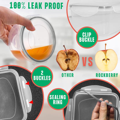 50 Pcs Large Food Storage Containers with Lids Airtight -85 OZ to Small Box