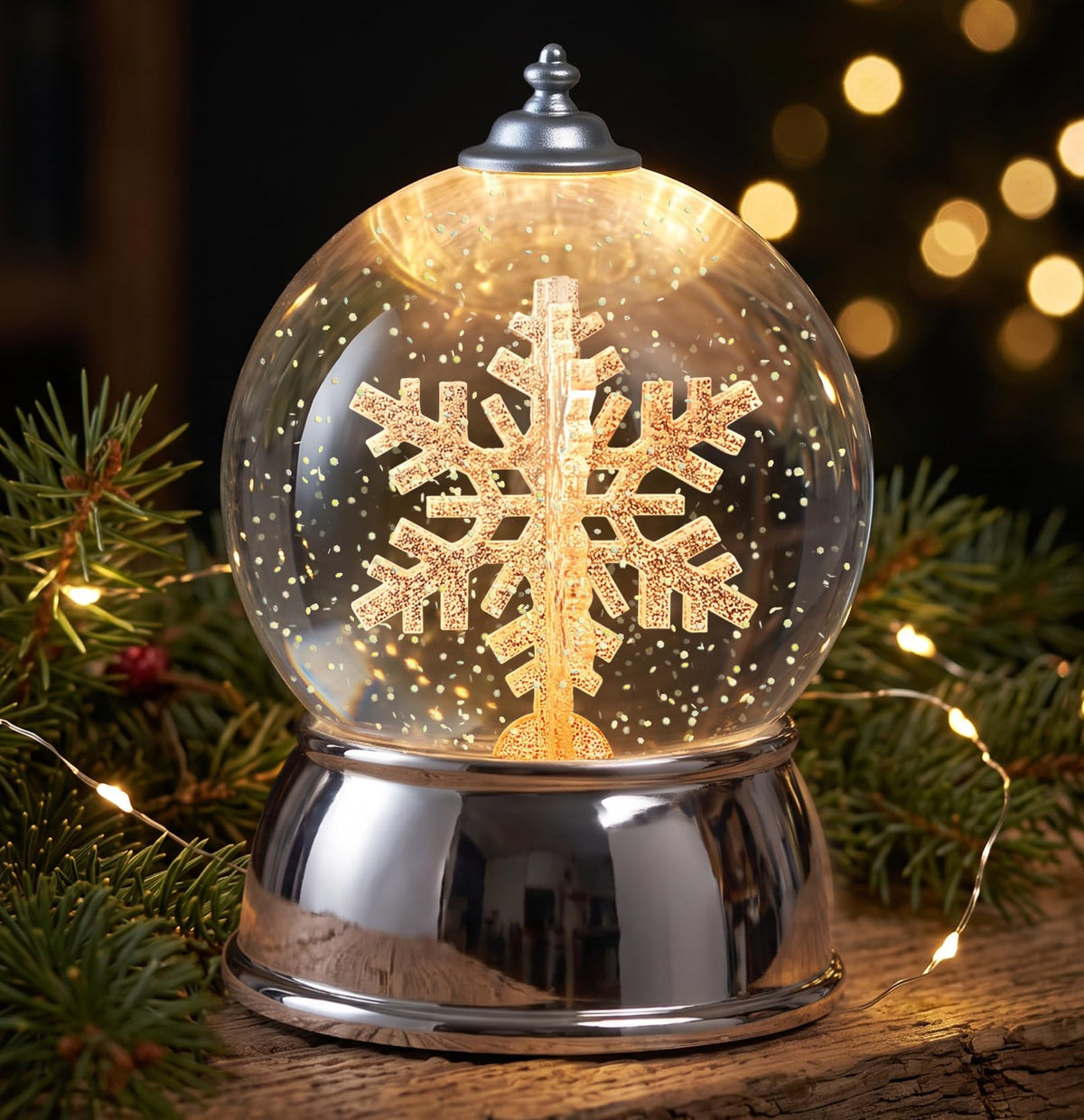 Christmas Snow Globe Lantern Water Glittering Cardinal with Music, USB Lined/Battery Operated Lighted Lantern for Christmas Festival Decoration Gifts