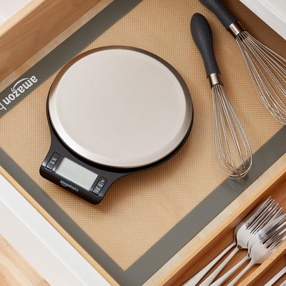 Amazon Basics Stainless Steel Digital Kitchen Scale with LCD Display, Batteries Included