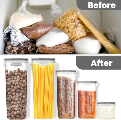 KICHLY 16 Pcs Airtight Food Storage Containers with Lids, Pantry Storage Containers for Kitchen Organization and Cereal Storage