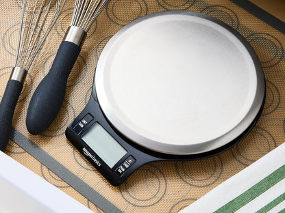 Amazon Basics Stainless Steel Digital Kitchen Scale with LCD Display, Batteries Included