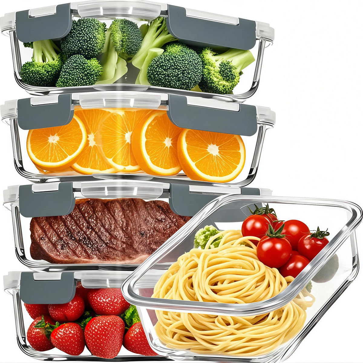 Pure Future 20-Pack Reusable Double Compartment Snack Containers with Lids
