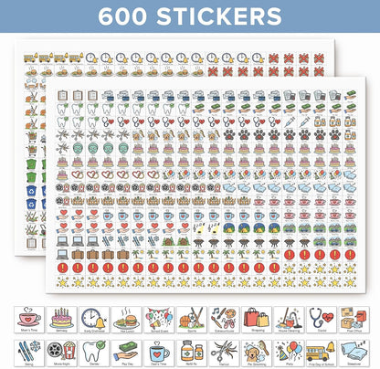 Family Calendar 2027 with 600 Stickers & Pocket, 14.6"x19.7"